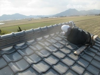 岡山市南区 屋根補修工事 漆喰入れ替え工事