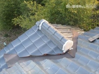 岡山市南区 屋根補修工事 漆喰入れ替え工事