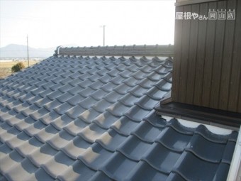 岡山市南区 瓦屋根補修工事 1階漆喰入れ替え工事