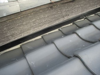 岡山市南区 瓦屋根補修工事 1階漆喰入れ替え工事