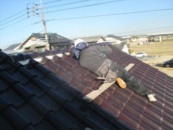 倉敷市 漆喰入れ替え工事