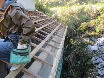 美咲町 屋根リフォーム 工事中