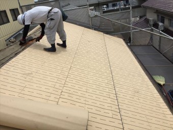 岡山市北区 屋根工事 雨漏り修理 防水シート張り