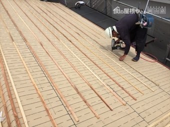 岡山市北区 屋根工事 屋根リフォーム 桟木うち