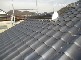 備前市 屋根瓦葺き替え 棟工事