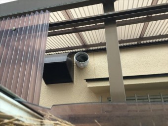 岡山市南区 カーポートの屋根修理 隣の波板取り外し