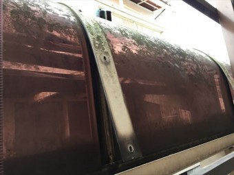 岡山市南区 カーポートの屋根修理 アクリル板取り外し