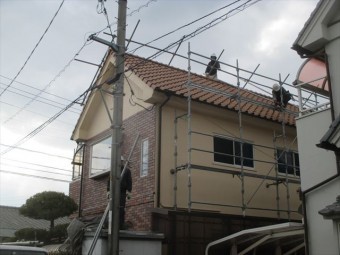 岡山市南区 屋根工事 棟積み直し工事 足場解体
