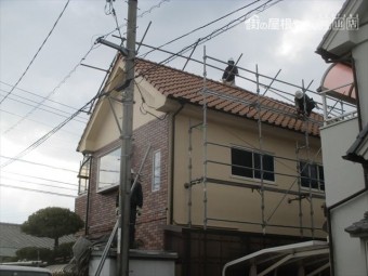 岡山市南区 屋根工事 棟積み直し工事 足場解体