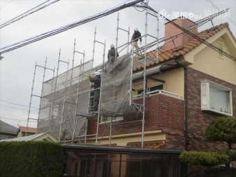岡山市南区 屋根工事 棟積み直し工事 足場解体