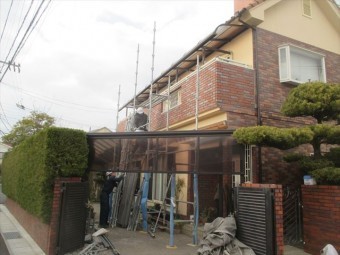 岡山市南区 屋根工事 棟積み直し工事 足場解体