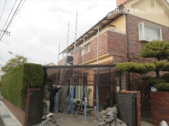岡山市南区 屋根工事 棟積み直し工事 足場解体