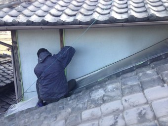 岡山市北区 雨漏り修理 外壁塗装 養生