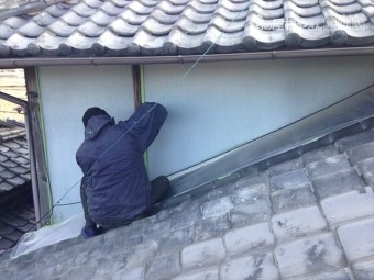 岡山市北区 雨漏り修理 外壁塗装 養生