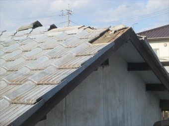 倉敷市 屋根修理 棟瓦補修工事 工事前