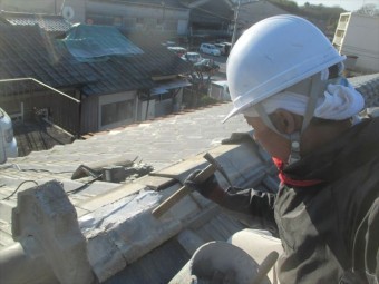 倉敷市 のし瓦をつく