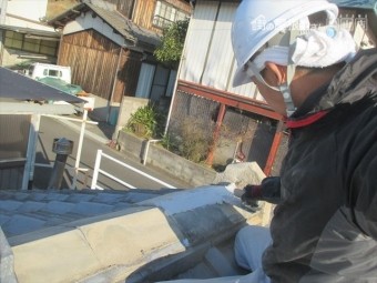 倉敷市 屋根修理 棟瓦補修工事