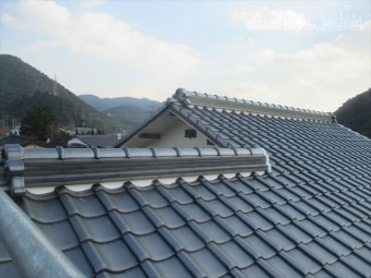 備前市 屋根瓦葺き替え 棟工事