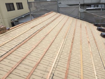 岡山市北区 屋根工事 屋根リフォーム 桟木うち工事
