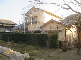 備前市 養生足場の解体