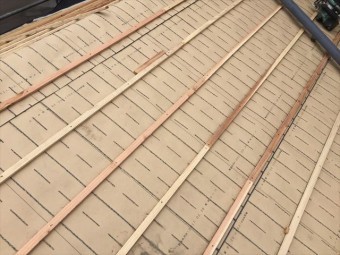 岡山市南区 屋根工事 雨漏り修理 桟木打ち付け
