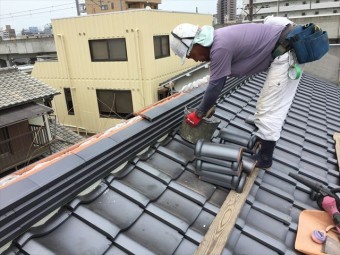 岡山市北区 屋根工事 屋根リフォーム 棟工事