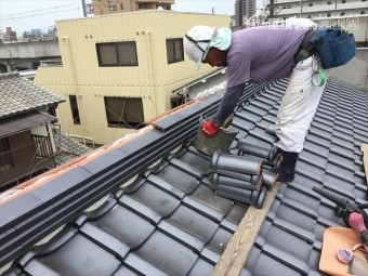 岡山市北区 屋根工事 屋根リフォーム 棟工事