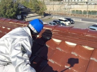 津山市 大崎瓦 棟点検