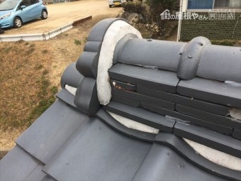 玉野市 瓦ズレ防止コーキング止め