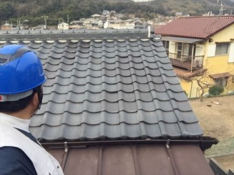 玉野市 瓦ズレ防止コーキング止め