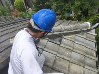 赤磐市 屋根工事 雨漏り修理 隅棟組み立て 完成
