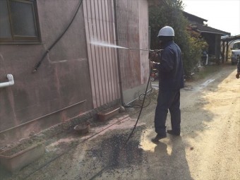 岡山市北区 雨漏り点検 外壁塗装 水洗い