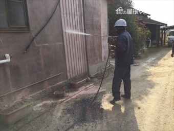岡山市北区 雨漏り点検 外壁塗装 水洗い