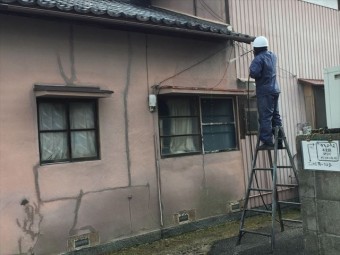 岡山市北区 雨漏り点検 外壁塗装 水洗い