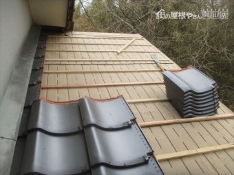 津山市で屋根修理 瓦葺きあげ工事