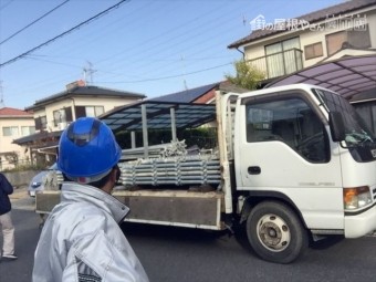岡山市北区 屋根工事 養生足場設置