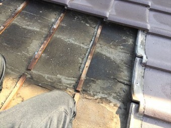 岡山市北区 屋根工事 雨漏り跡