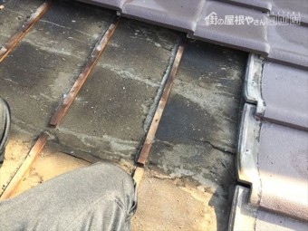 岡山市北区 屋根工事 雨漏り跡