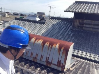 岡山市南区 太陽熱温水器撤去点検