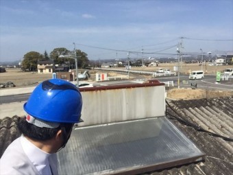 岡山市南区 太陽熱温水器撤去点検
