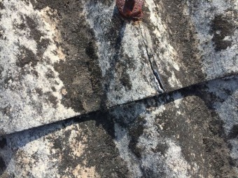 岡山市南区 太陽熱温水器撤去スレート点検