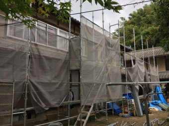 岡山県久米南町 屋根工事 屋根リフォーム 2足場撤去