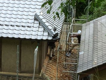 岡山県久米南町 屋根工事 屋根リフォーム 2足場撤去