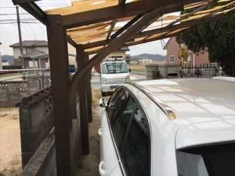 総社市 カーポートの屋根修理。