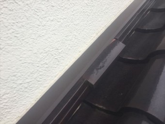 倉敷市 屋根修理壁際ののしズレてます。