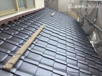 岡山市南区 屋根工事 雨漏り修理 1階地伏せ完了