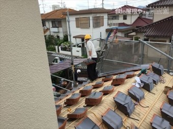 岡山市南区 屋根工事 雨漏り修理 瓦揚げ・瓦配り