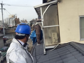 岡山市中区 屋根塗装工事 水洗いです