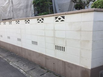 岡山市北区 外壁塗装 ブロック塀