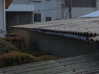 岡山市東区 スレート屋根修理の点件 雨とい